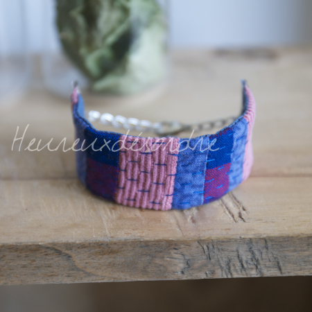 Bracelet patchwork brodé main